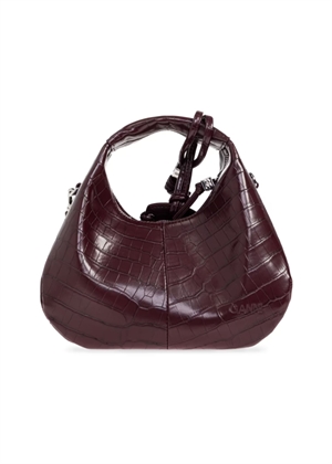 Hobo mini croco pelinova bag Burgundy B2070018 Ganni 